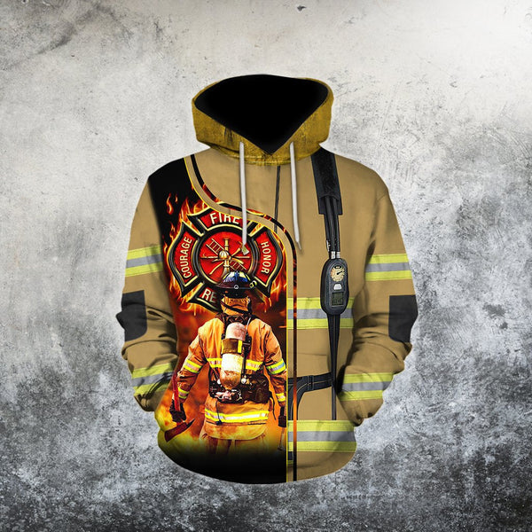 Maxcorners Brave Firefighter 3D Printed Shirt