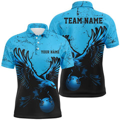Max Corner Blue Eagle Ball Smoke Pattern Bowling  jerseys Custom Name And Team Shirt