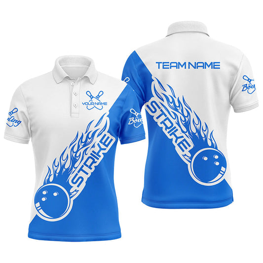 Max Corner Personalized Cross Art Flame Bowling Blue Bowling Ball Custom Bowling Team Shirt
