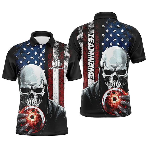 Max Corner Skull Men'S Bowling Team Jersey Bowling custom name and team Shirt