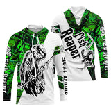 Maxcorner Halloween Fish Reaper Green Camo Custom Name 3D shirt