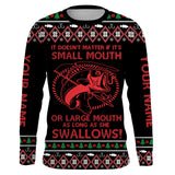 Max Corner Funny Ugly Sweater pattern Custom Bass Custom Long Sleeve Fishing Shirts Personalized Christmas Fishing gifts