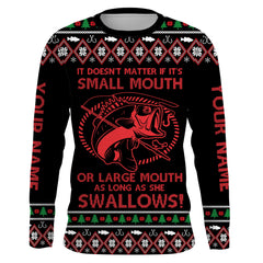Max Corner Funny Ugly Sweater pattern Custom Bass Custom Long Sleeve Fishing Shirts Personalized Christmas Fishing gifts