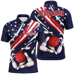 Max Corner American Flag Patriotic Strike Bowling Jerseys Custom Name And Team Shirt