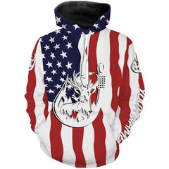 Max Corners US American Fishing Hunting Flag deer duck Fish hook Custom name performance fishing Hoodie