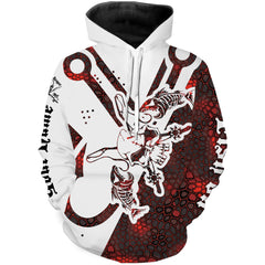 Max Corners Fish hook skull reaper red camo fish on Custom name fishing Hoodie