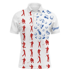 Max Corner American flag golf icons mens golf polo shirts custom mens patriotic polo shirts