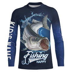 Maxcorners Fishing Makes Me Happy 3D Shirt Striped Bass Fishing Personalized