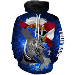 Max Corners Florida FL Fishing Fish Hook Flag blue Universe patriotic Hoodie