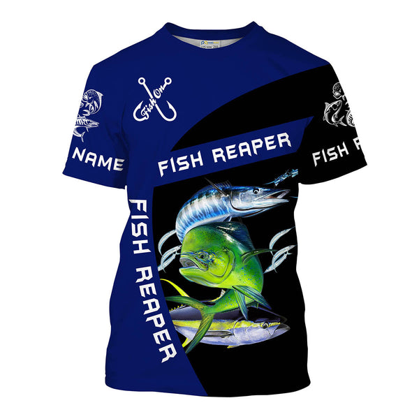 Mahi Mahi, Tuna, Wahoo Saltwater Fishing Customize Name Unisex Fishing Shirt