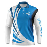 Max Corner Mens polo golf shirts custom name blue and white golf shirt