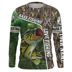Maxcorners Personalized Bass Fishing Shirts Love Fishing Camo 3D