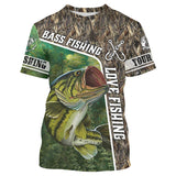 Maxcorners Personalized Bass Fishing Shirts Love Fishing Camo 3D