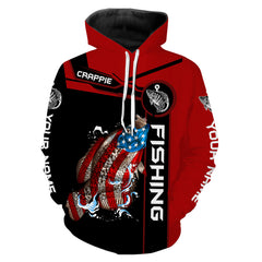 Max Corners Crappie fishing American flag patriotic Customize name Hoodie