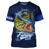 Maxcorners Fishing Makes Me Happy Bass Fishing 3D All Over Printed Customized Name