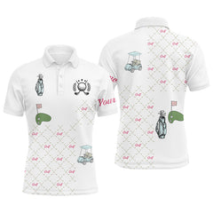 Max Corner White Mens golf polos shirts custom golf clubs pattern golf shirt