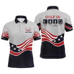 Max Corner Funny Mens golf polos shirts custom name American flag golf is swing swear look for ball repeat