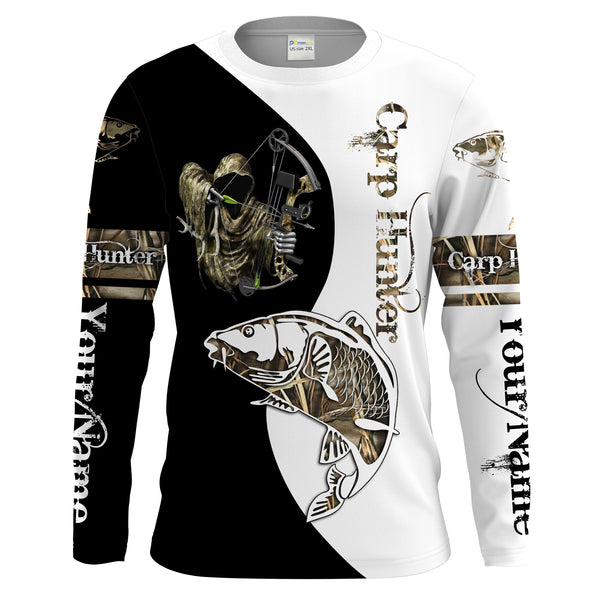 Maxcorner Carp Hunter Bow Fishing Camo Customize Name 3D shirt
