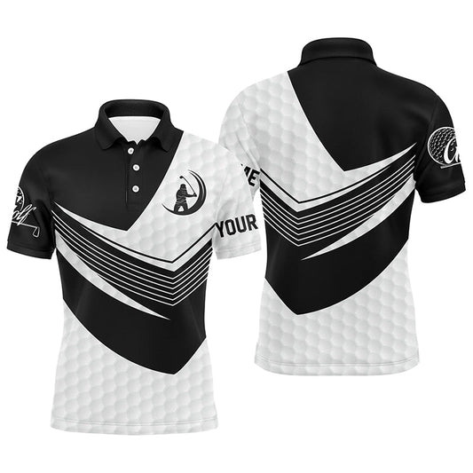 Max Corner Black and White golf balls skin custom name short sleeve, long sleeve golf polos for mens
