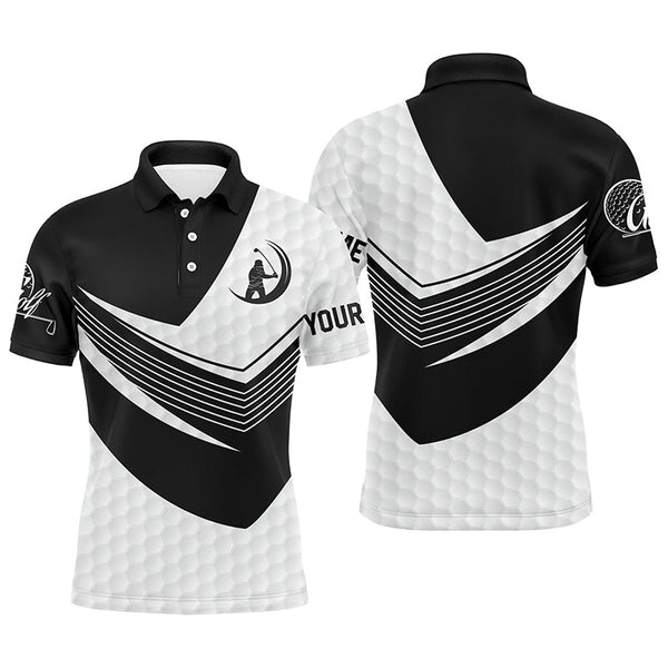 Max Corner Black and White golf balls skin custom name short sleeve, long sleeve golf polos for mens