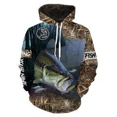 Max Corners Largemouth Bass Fishing camo Customize name 3D Hoodie