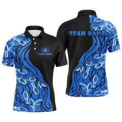 Max Corner Black and blue Smoke Flame Pattern Custom Name And Team Shirt
