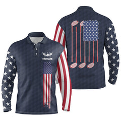 Max Corner Mens golf polo shirts golf clubs American flag custom patriotic golf shirt for mens