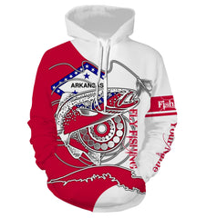 Max Corners Trouts fly fishing in Arkansas flag patriotic Custom name fishing 3D Hoodie