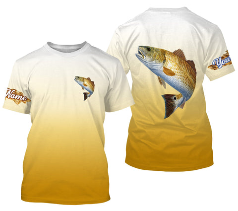 Redfish Fishing Tournament Shirts, Custom Name 3D Shirt
