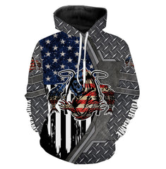 Max Corners Fish reaper fishing American flag patriot fishing Custom Name Fishing Hoodie