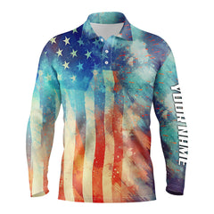 Max Corner Mens golf polo shirts American flag Fourth of july custom patriotic golf shirt for mens
