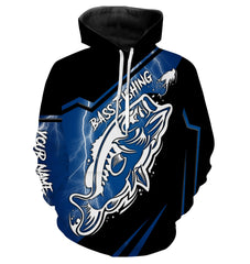 Max Corners Largemouth bass fishing tattoo blue lightning Custom name fishing 3D Hoodie