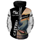 Maxcorners Customize Name All Over Printed 3D Shirt Catfish Fishing Fishaholic