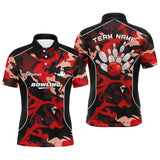 Max Corner Bowling ball and pins Red camo Bowling Custom Name And Team Shirt