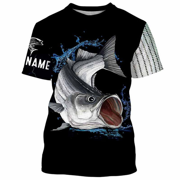 Maxcorners Customize All Over Printed 3D Striped Bass (Striper) Fishing Shirts