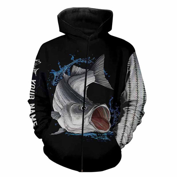 Maxcorners Customize All Over Printed 3D Striped Bass (Striper) Fishing Shirts