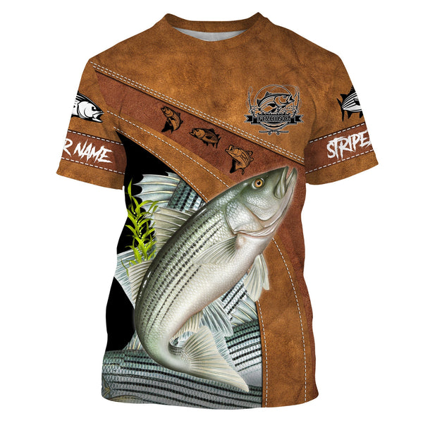 Striped Bass Fishing Customize Name Unisex Fishing Shirt
