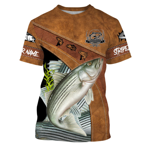 Striped Bass Fishing Customize Name Unisex Fishing Shirt