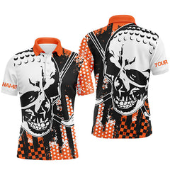 Max Corner Mens golf polo shirts Halloween golf skull golf clothes for men, golf gifts for men