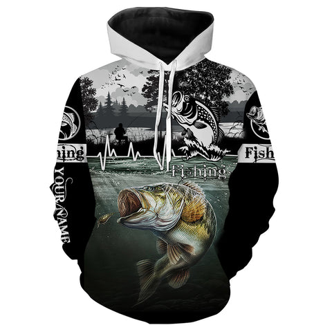 Max Corners Largemouth Bass Fishing Customize name 3D Hoodie