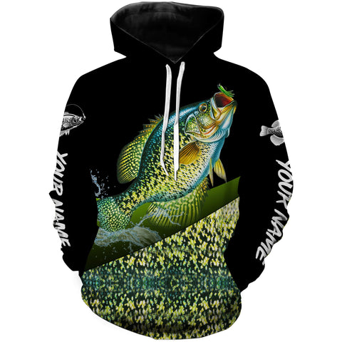 Max Corners Crappie freshwater fishing green scales Custom name Hoodie