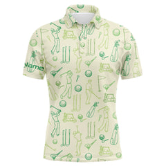 Max Corner Mens golf polo shirts custom funny mens golfer pattern mens green golf polo golfing gifts