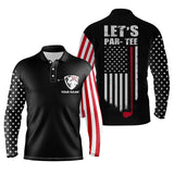 Max Corner American flag golf polo shirt for men custom Let's par tee patriotic mens golf shirts