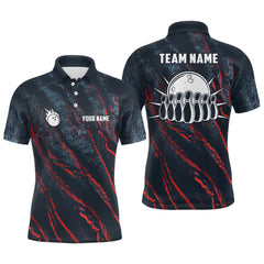 Max Corner Blue and red camo Smoke Pattern Bowling  jerseys Custom Name And Team Shirt