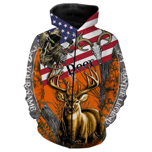 Max Corner Deer Hunting American Flag Custom name All over print shirts Gift For Hunter