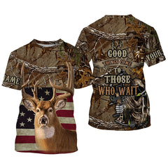 Max Corner Deer hunting American Flag camo Custom Name All over print Shirt Gift For Hunter