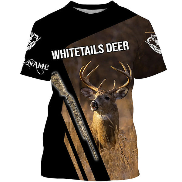 Maxcorners White-Tailed Deer Hunting Custom Name Shirt