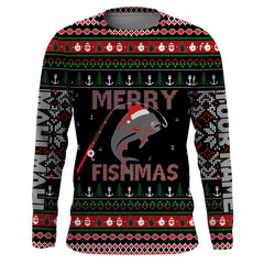 Max Corner Ugly Fishing Christmas Mahi Mahi Fish Custom Long Sleeve Fishing Shirt Personalized Christmas Fishing gifts