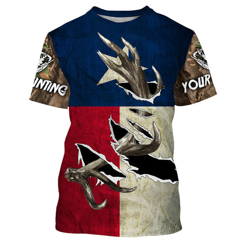 Maxcorners Tx Texas Flag Deer Antler 3D All Over Printed Shirts, Shed Hunter