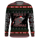 Max Corner Ugly Fishing Christmas Crappie Merry Fishmas Custom Christmas long sleeve Fishing Shirts Personalized Christmas Fishing gifts